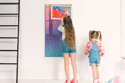 Magnetic dry erase board with gradient abstraction design