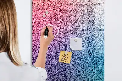 Magnetic dry erase board with gradient abstraction design