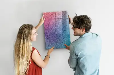 Magnetic dry erase board with gradient abstraction design