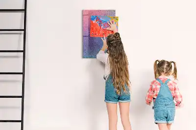 Magnetic dry erase board with gradient abstraction design