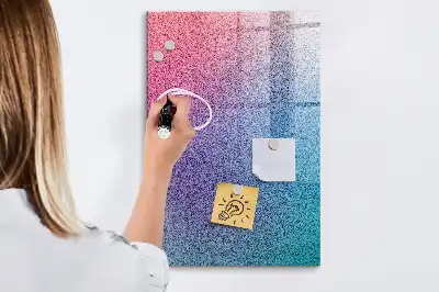 Magnetic dry erase board with gradient abstraction design