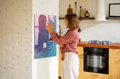 Magnetic dry erase board with gradient abstraction design