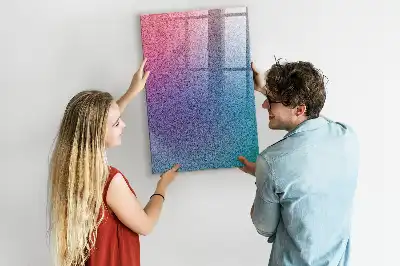 Magnetic dry erase board with gradient abstraction design