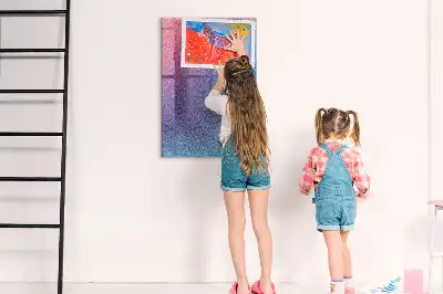 Magnetic dry erase board with gradient abstraction design