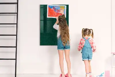 Magnetic dry erase board with line leaf pattern