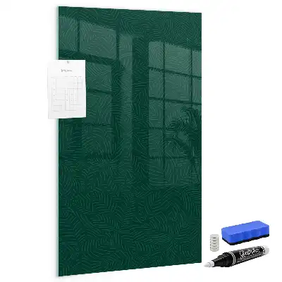 Magnetic dry erase board with line leaf pattern