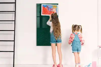Magnetic dry erase board with line leaf pattern