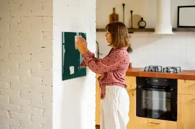 Magnetic dry erase board with line leaf pattern