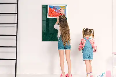Magnetic dry erase board with line leaf pattern