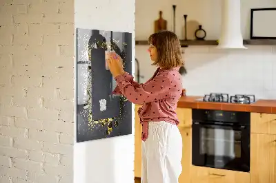 Magnetic dry erase board gold confetti design