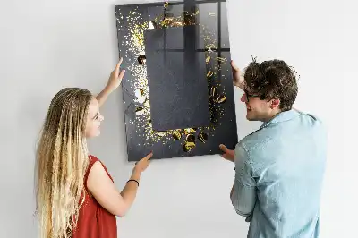 Magnetic dry erase board gold confetti design