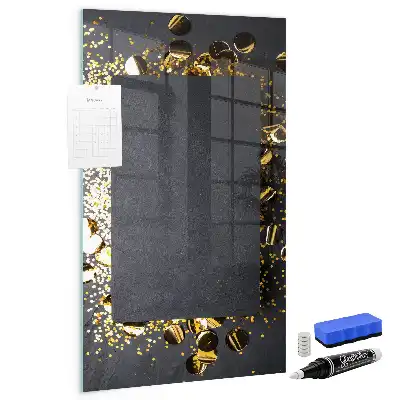 Magnetic dry erase board gold confetti design