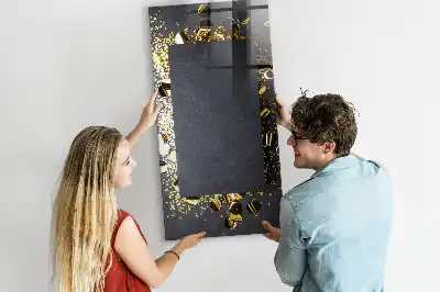 Magnetic dry erase board gold confetti design