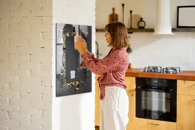 Magnetic dry erase board gold confetti design