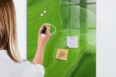 Magnetic dry erase board with wave abstraction design