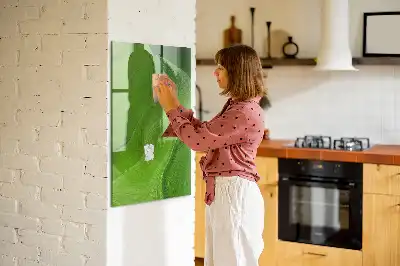 Magnetic dry erase board with wave abstraction design
