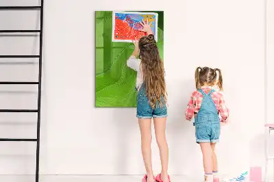 Magnetic dry erase board with wave abstraction design