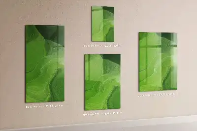 Magnetic dry erase board with wave abstraction design