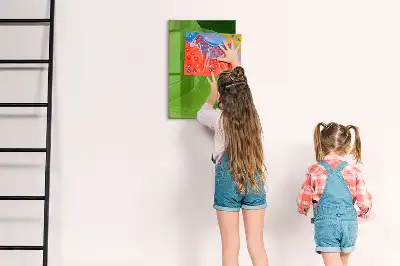 Magnetic dry erase board with wave abstraction design