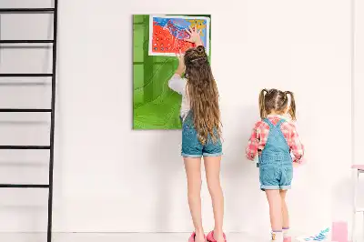 Magnetic dry erase board with wave abstraction design