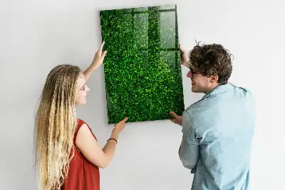 Magnetic dry erase board with leaves hedge design
