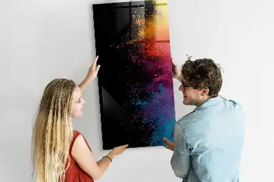 Magnetic dry erase board with colorful powder