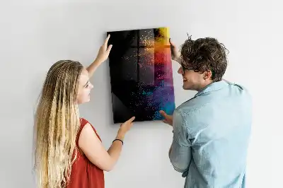 Magnetic dry erase board with colorful powder