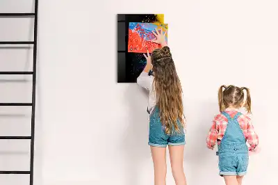 Magnetic dry erase board with colorful powder