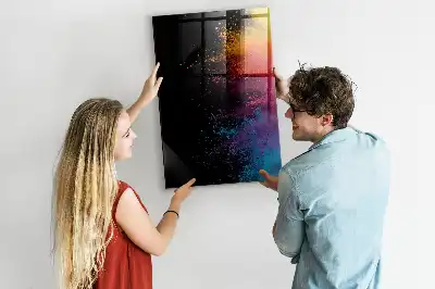 Magnetic dry erase board with colorful powder