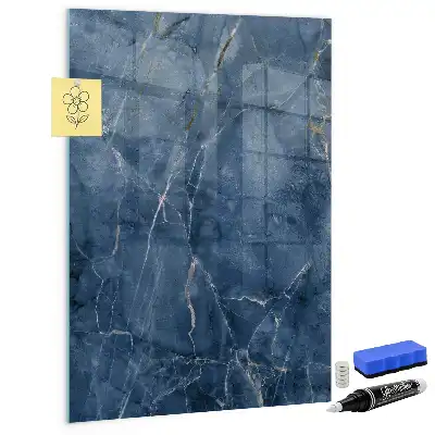 Magnetic dry erase board with decorative marble frame