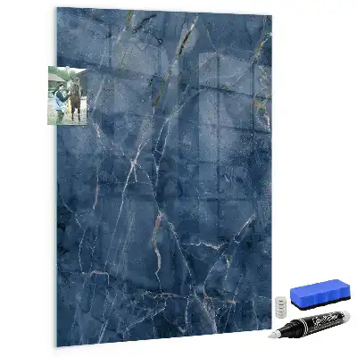 Magnetic dry erase board with decorative marble frame