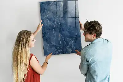 Magnetic dry erase board with decorative marble frame