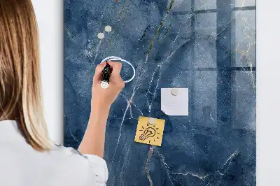 Magnetic dry erase board with decorative marble frame