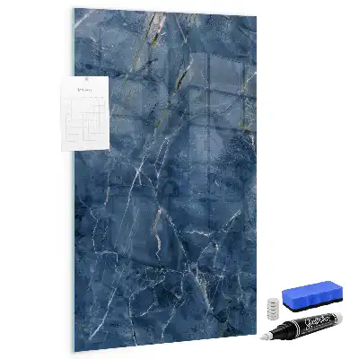 Magnetic dry erase board with decorative marble frame