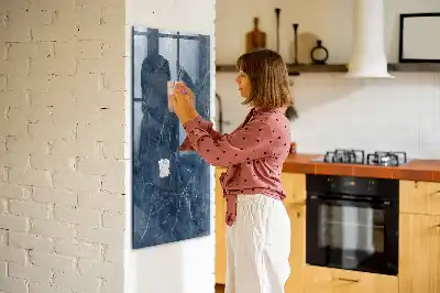 Magnetic dry erase board with decorative marble frame