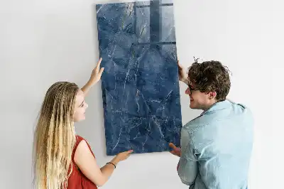 Magnetic dry erase board with decorative marble frame