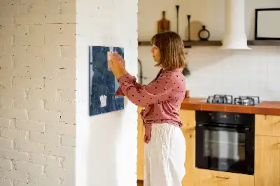 Magnetic dry erase board with decorative marble frame