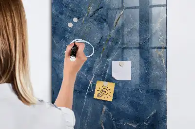 Magnetic dry erase board with decorative marble frame