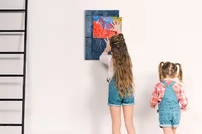 Magnetic dry erase board with decorative marble frame