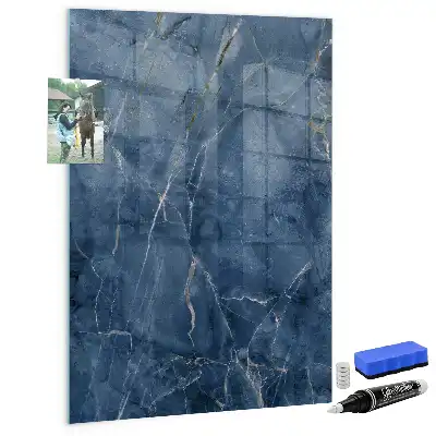 Magnetic dry erase board with decorative marble frame