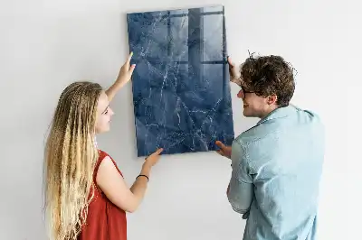 Magnetic dry erase board with decorative marble frame