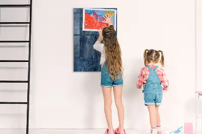 Magnetic dry erase board with decorative marble frame