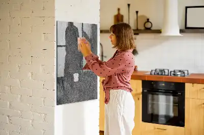 Magnetic dry erase board with rock texture finish