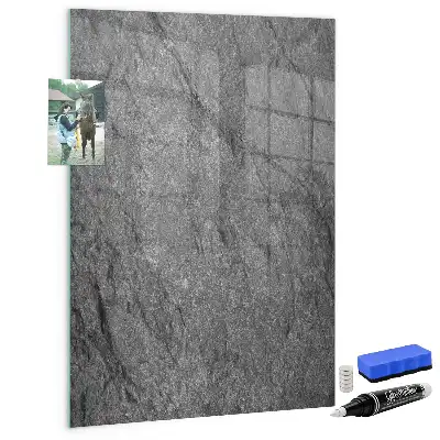 Magnetic dry erase board with rock texture finish