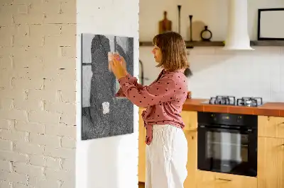 Magnetic dry erase board with rock texture finish