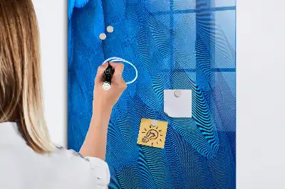 Magnetic dry erase board with bird feathers print