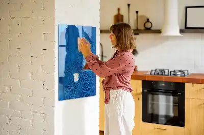 Magnetic dry erase board with bird feathers print