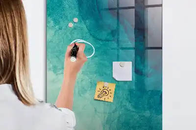 Dry erase magnetic board sea abstraction design