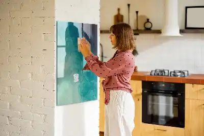 Dry erase magnetic board sea abstraction design