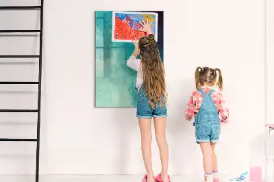 Dry erase magnetic board sea abstraction design